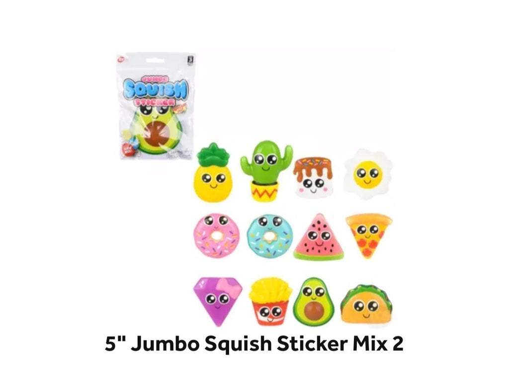 Jumbo Squish Stickers Mix 5" (not for consumption)